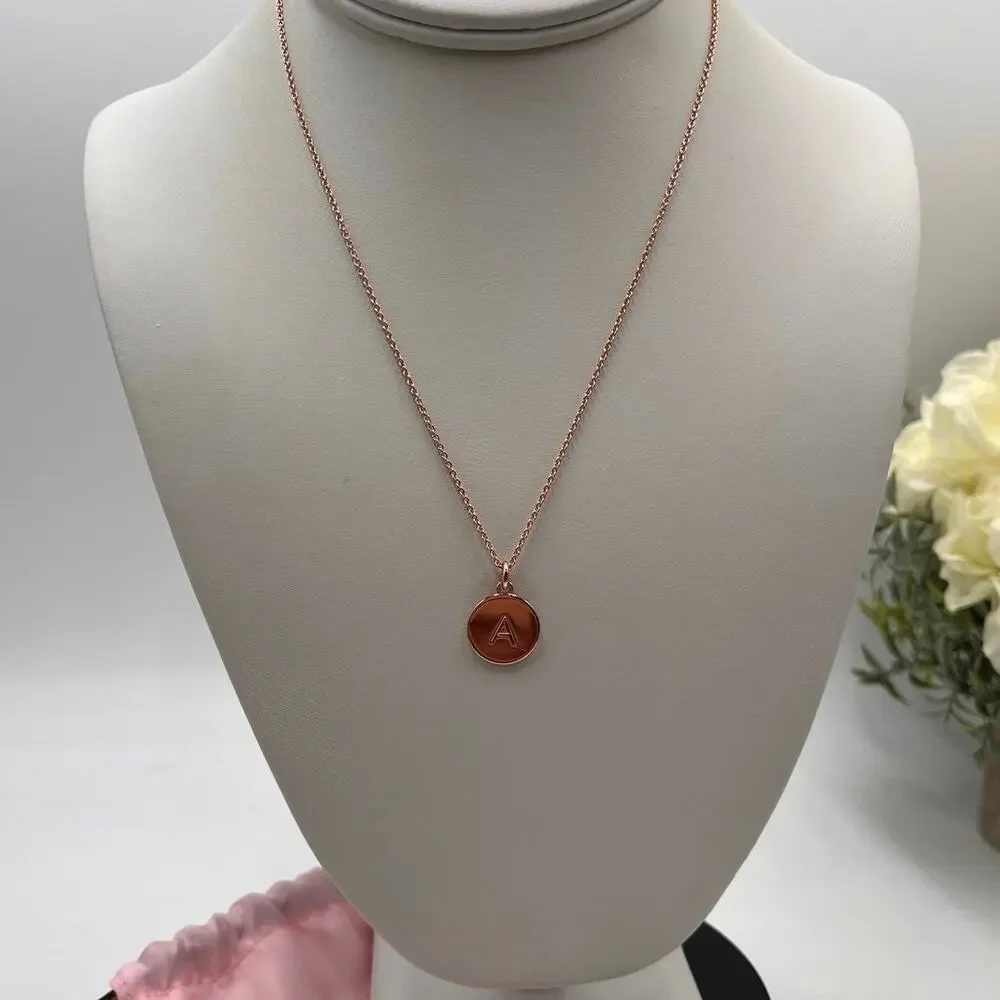 Kate Spade NY Rose‎ Gold-Tone Initial A Disc Pendant One in a Million Necklace